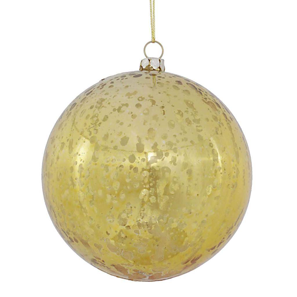 10" Gold Shiny Mercury Ball Ornament