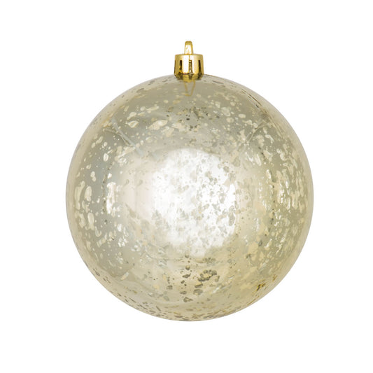 Vickerman 6" Champagne Shiny Mercury Ball Ornament, 4 per Bag