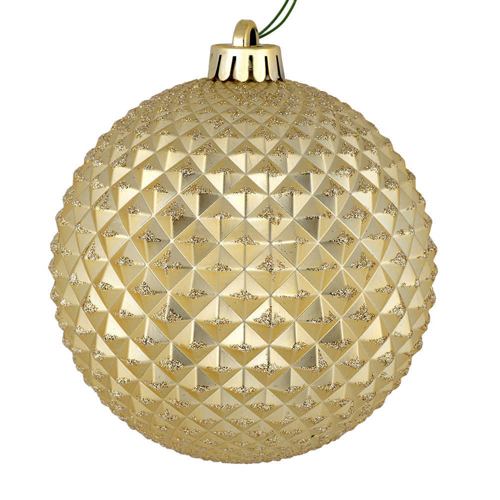 Vickerman 2.75" Champagne Durian Glitter Ball Ornament, 12 per Bag