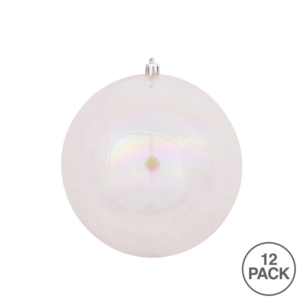 2.75" Clear Iridescent Ball Ornament, 12 per Bag