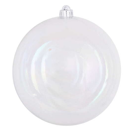 8" Clear Iridescent Ball Ornament