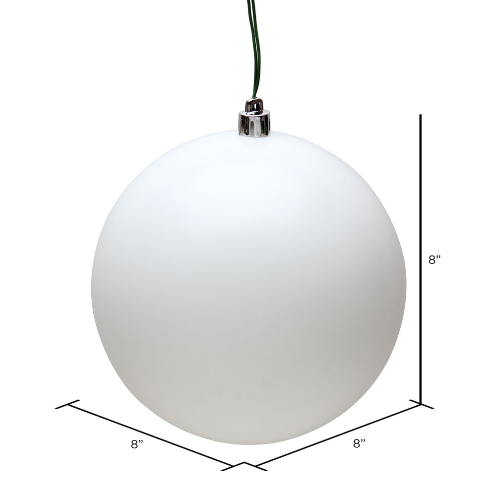 Vickerman 8" White Matte Ball Ornament