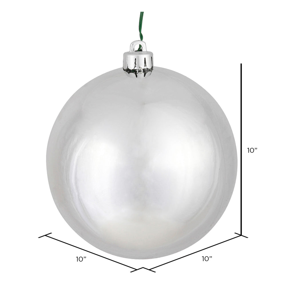 10" Silver Shiny Ball Ornament