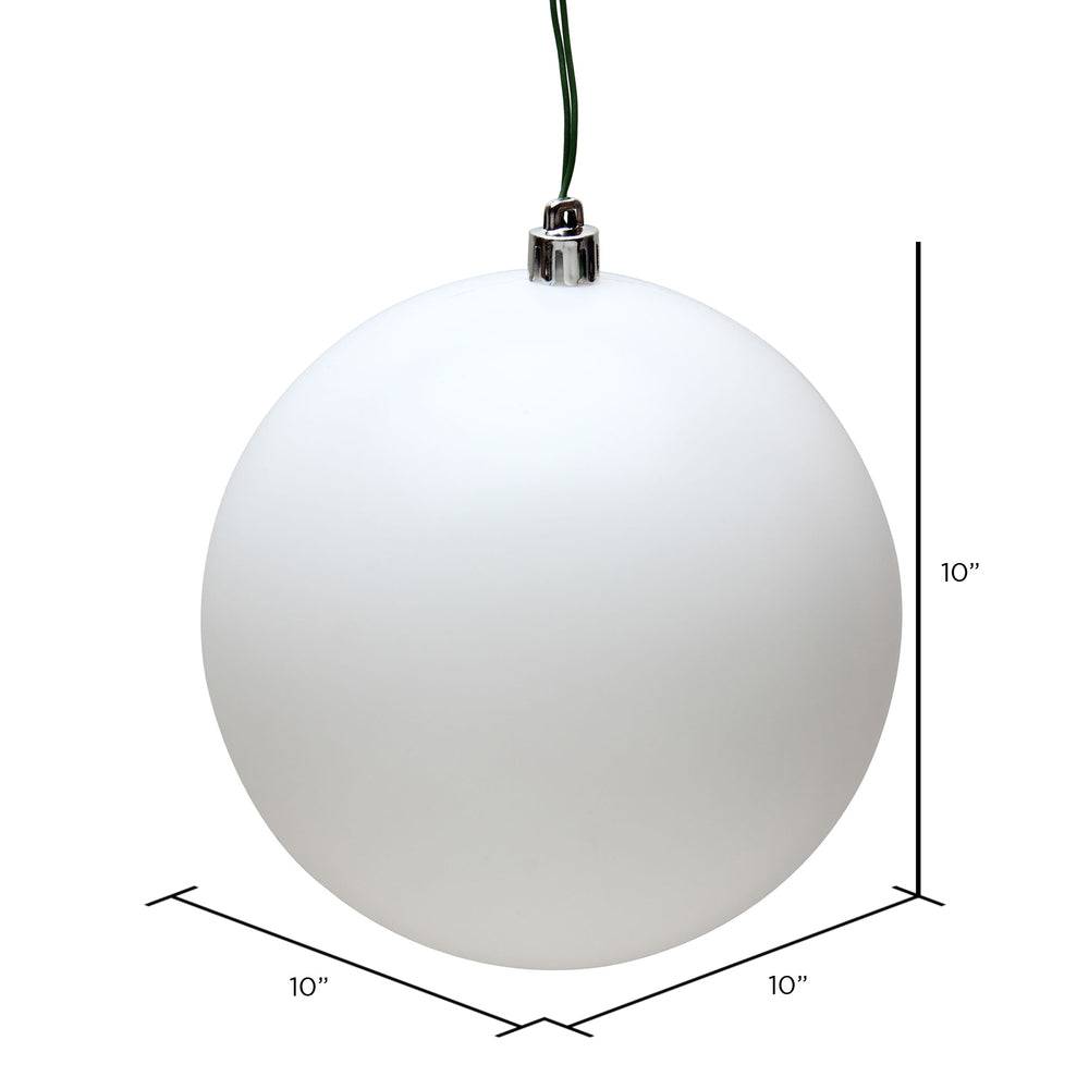 10" White Matte Ball Ornament