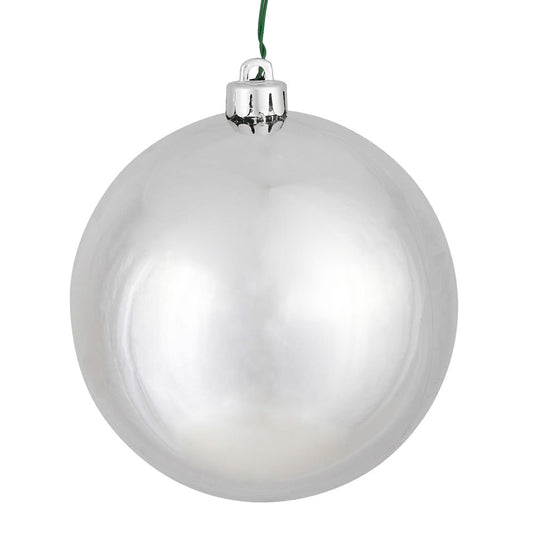 10" Silver Shiny Ball Ornament