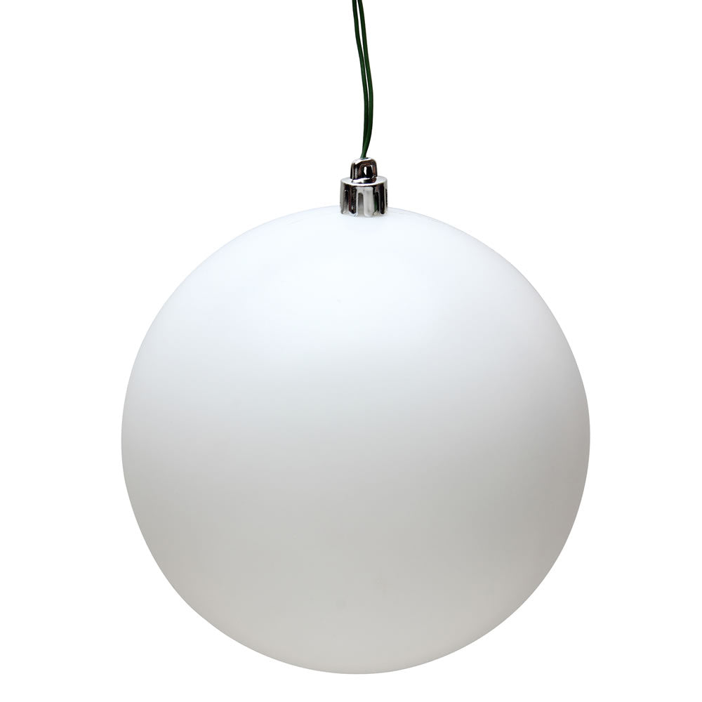 Vickerman 8" White Matte Ball Ornament