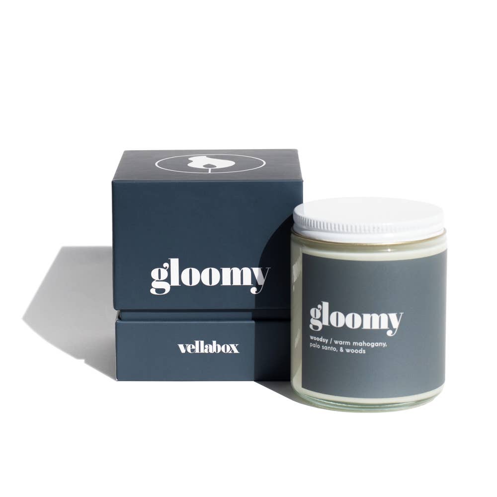 Gloomy | 8oz Soy Candle Clear Jar Boxed