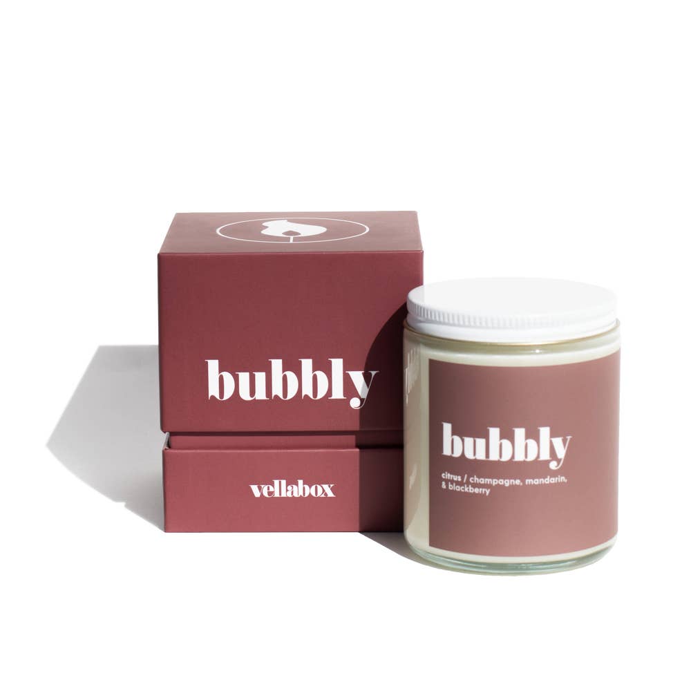 Bubbly | 8oz Soy Candle Clear Jar Boxed